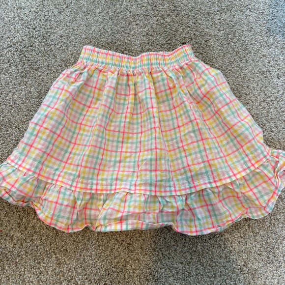 Grain De Ble Kids Girls Skirt Colourful Plaid Spring Flowy 36 months = 3T - Picture 2 of 6
